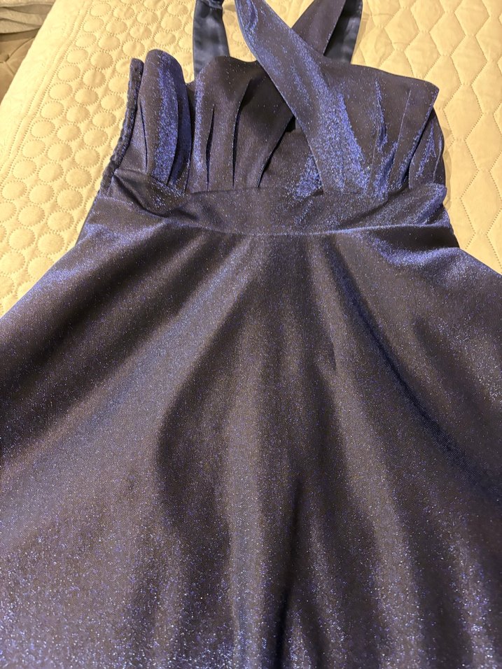 Saten Parlak Lacivert cocuk abıye - Görsel 2