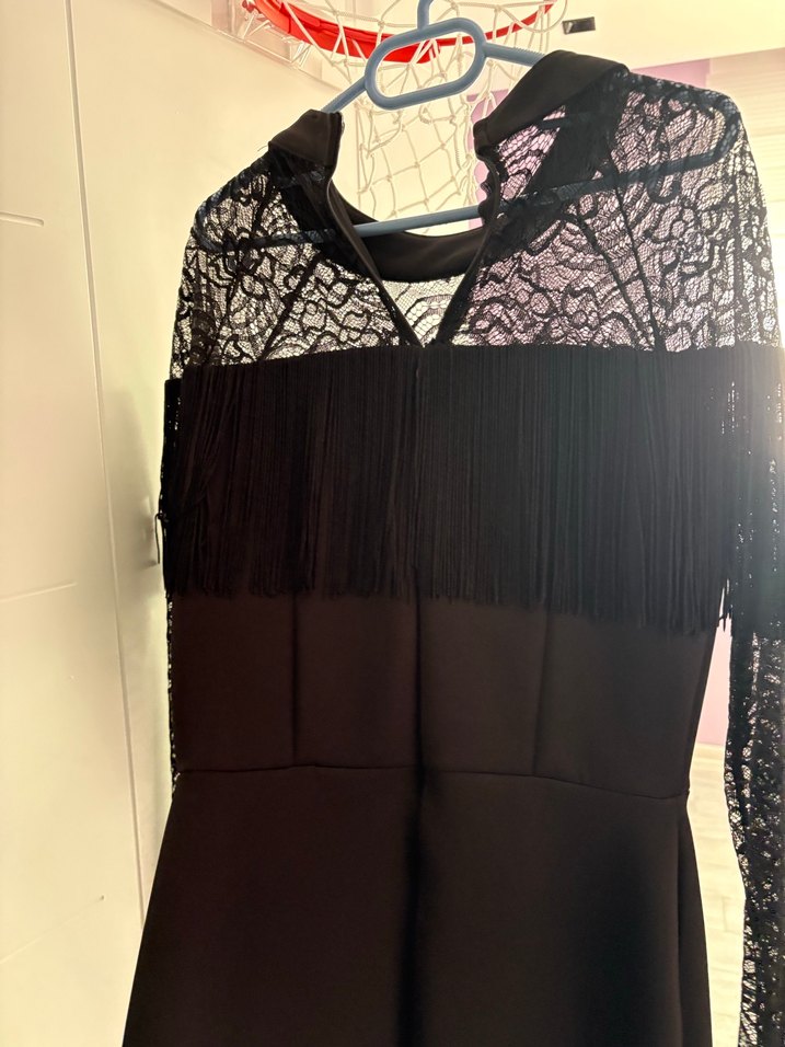 Dantel Detaylı Siyah elbıse - Görsel 3