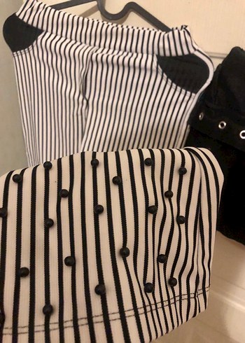 7-8 yaş kız çocuk ispanyol paça pantolon , şort etek 2li takım - Görsel 3