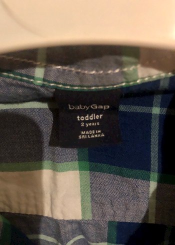 Erkek Çocuk Mavi Kareli Uzun Kollu Gömlek - GAP marka 2 yaş - Görsel 2