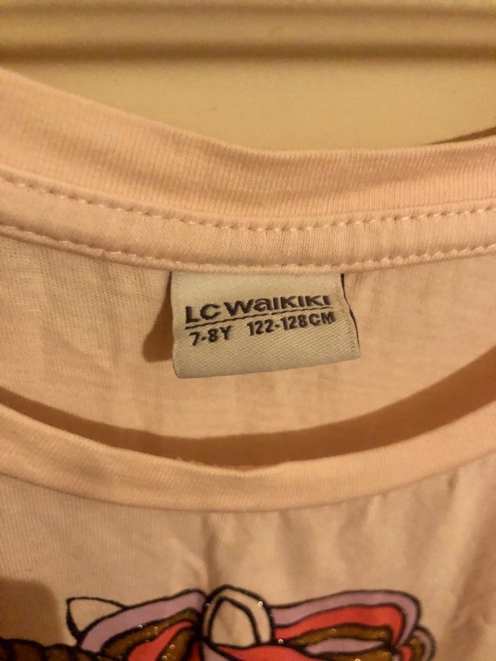 7-8 yaş kız Çocuk Unicorn Figürlü Pembe Elbise - Görsel 3