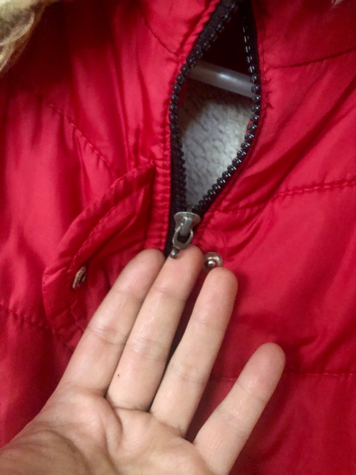 Şapkası kürklü içi tüylü sıcacık tutan Kırmızı çocuk  Kış Montu - Görsel 5