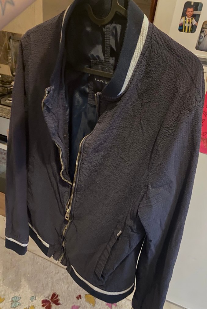 Erkek Lacivert Ceket Fermuarlı Zara erkek ceket - Görsel 3