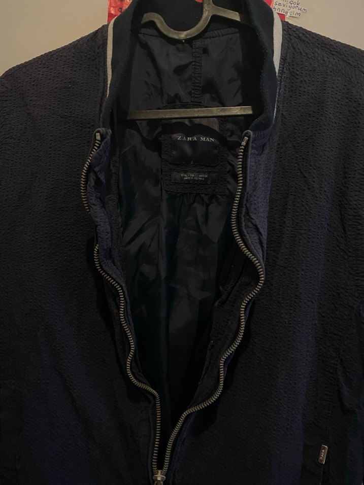 Erkek Lacivert Ceket Fermuarlı Zara erkek ceket - Görsel 2