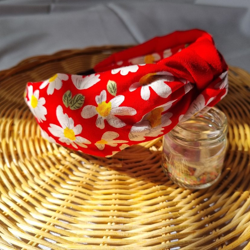 Nakışlı Kırmızı Bohem Saç Tacı - Görsel 5