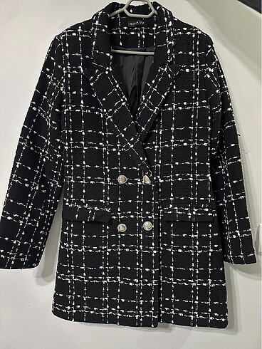 Siyah tüvit blazer ceket