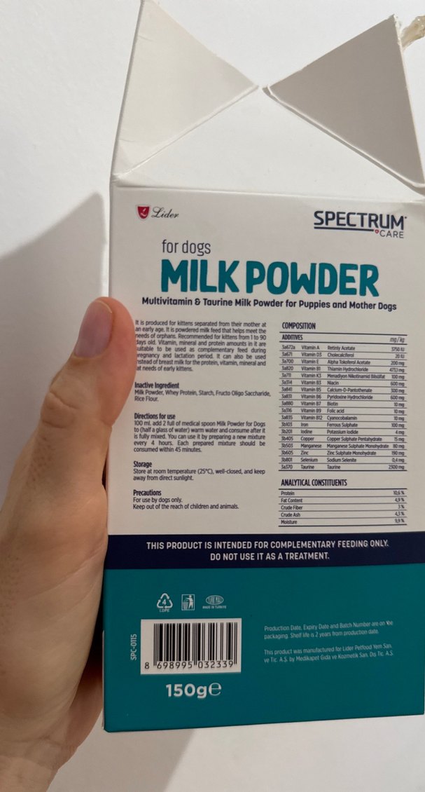 Spectrum Care Yavru ve Anne Köpek Süt Tozu 150g - Görsel 3