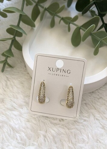 Xuping 14k Çelik Taşlı Halka Küpe 