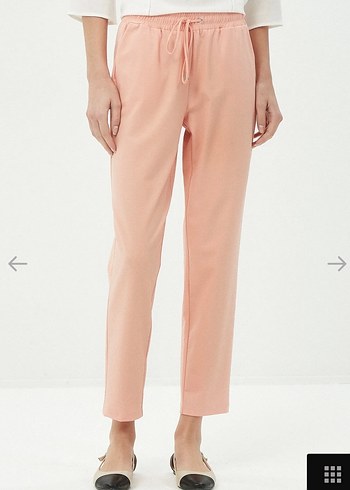 Pembe Beli Bağcıklı Kadın Pantolon