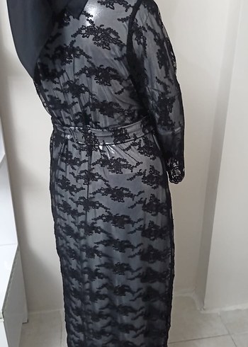 Dantel İşlemeli SiyaUzun Elbise hafta sonu indirim - Görsel 4