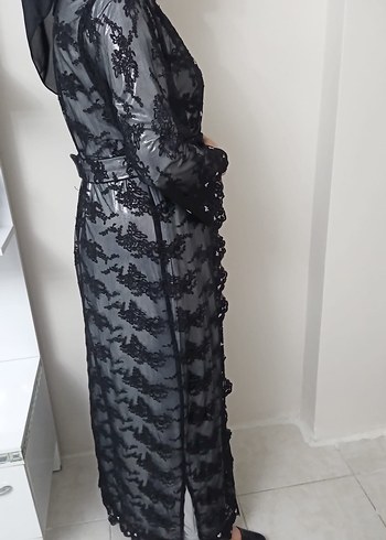 Dantel İşlemeli SiyaUzun Elbise hafta sonu indirim - Görsel 2