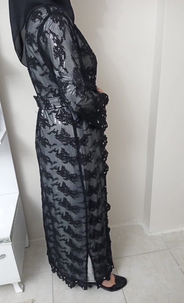 Dantel İşlemeli SiyaUzun Elbise hafta sonu indirim - Görsel 2