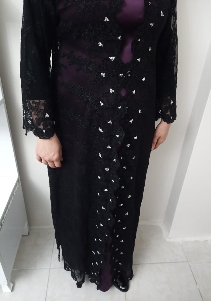 Dantel İşlemeli SiyaUzun Elbise hafta sonu indirim - Görsel 5