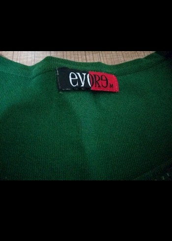 Nakışlı Yeşil Triko Kadın Kazak - Görsel 2