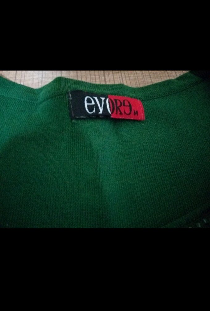 Nakışlı Yeşil Triko Kadın Kazak - Görsel 2