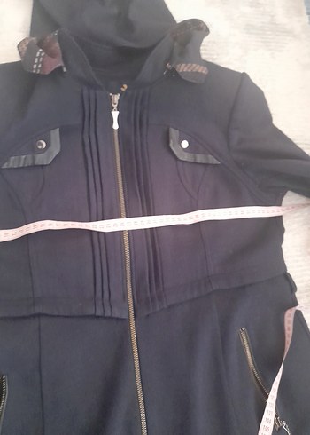 Kadın Lacivert Fermuarlı Uzun Kaban - Görsel 8