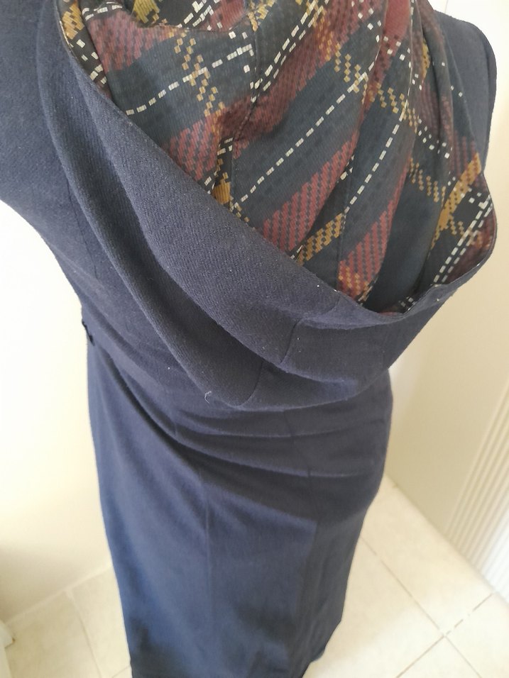 Kadın Lacivert Fermuarlı Uzun Kaban - Görsel 3