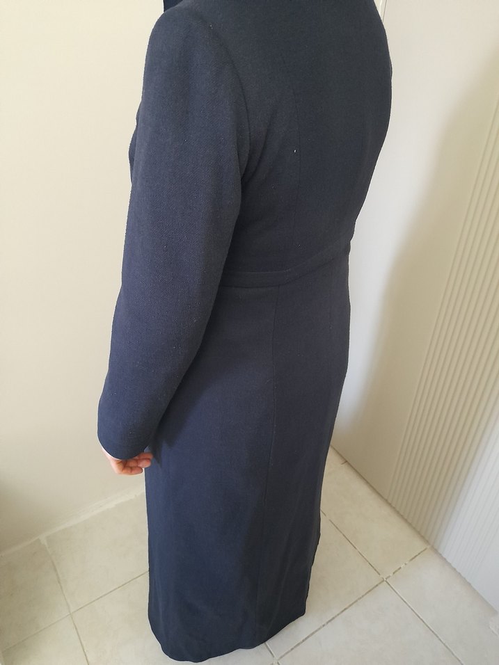 Kadın Lacivert Fermuarlı Uzun Kaban - Görsel 2