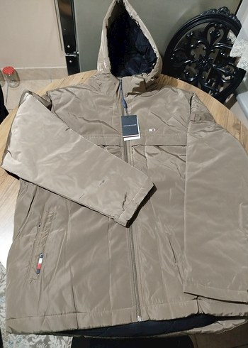 Tommy Hilfiger Bej Kapusonlu Sehir Montu