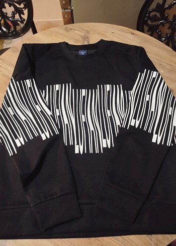 Lufian Siyah Cizgili Rahat Sweatshirt
