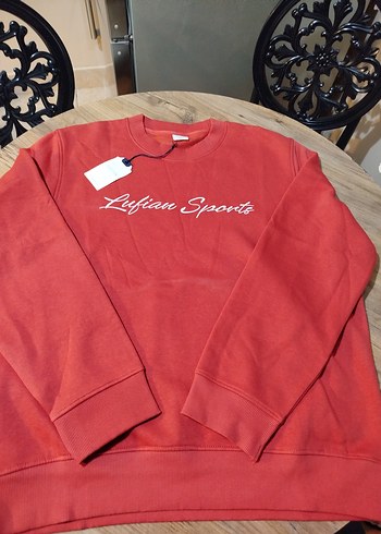 Lufian Sports Kirmizi Bisiklet Yaka Sweatshirt