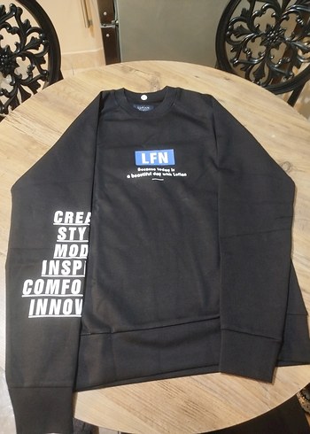 Lufian Lfn Siyah Bisiklet Yaka Sweatshirt Sehir Stili