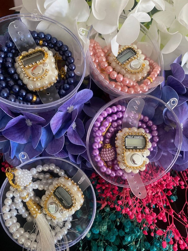 50 TL küre içinde inci vavlı tesbih ve taşlı zikirmatik - Görsel 4