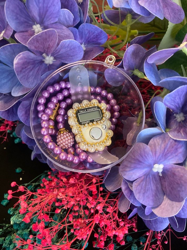 50 TL küre içinde inci vavlı tesbih ve taşlı zikirmatik - Görsel 3