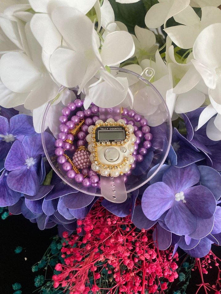 50 TL küre içinde inci vavlı tesbih ve taşlı zikirmatik - Görsel 5