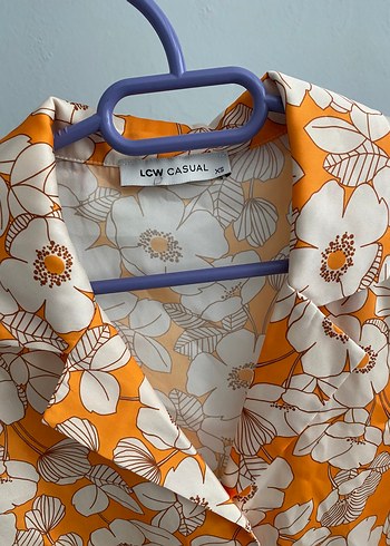 Zara Turuncu Çiçek Desenli Gömlek