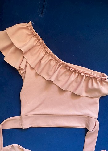 Trendyol & Milla Pembe Fırfırlı Straplez Bluzu
