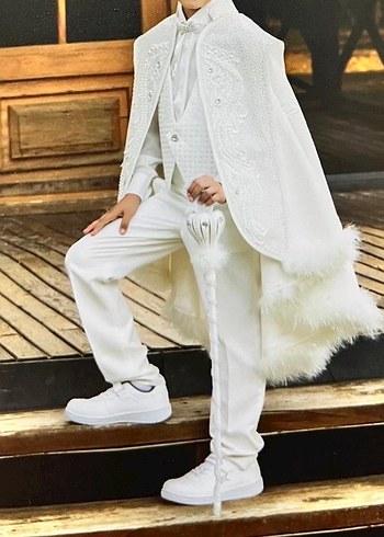 Beyaz İşlemeli Sünnet Çocuk Takımı - Görsel 3