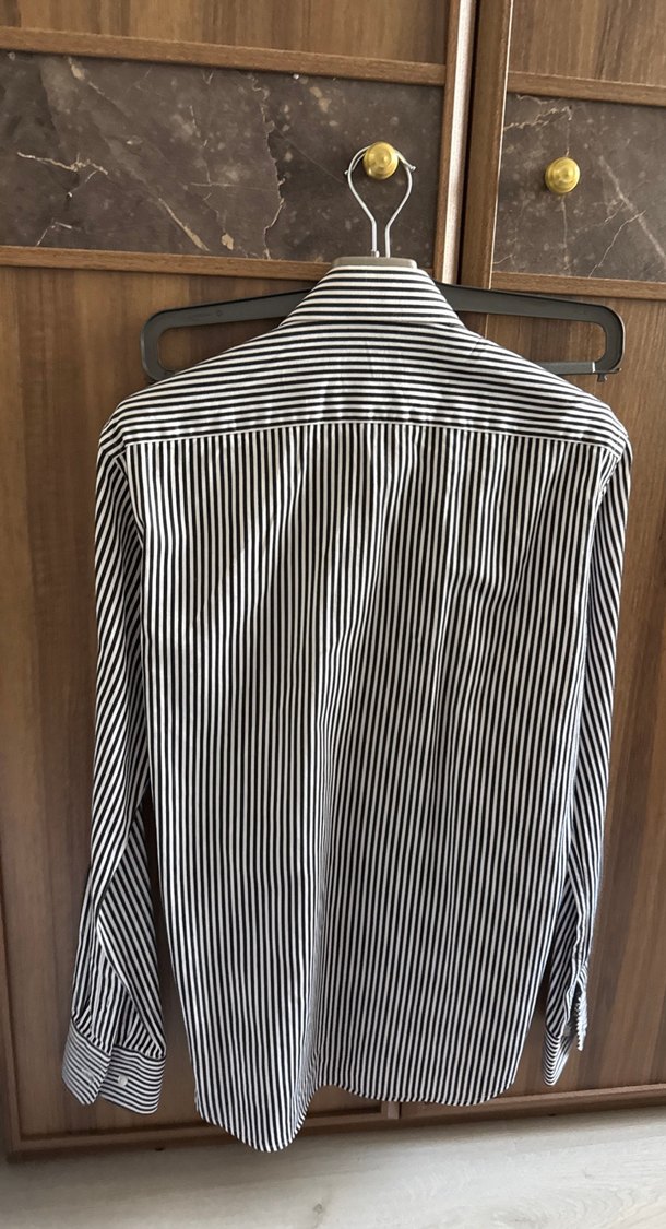 Gri Çizgili Erkek Uzun Kollu Gömlek - Görsel 2