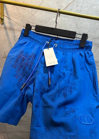 Erkek Mavi Mini Bol Kesim Kemerli Şort - Görsel 2