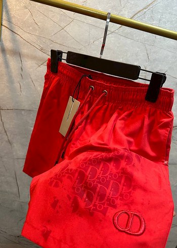 Kırmızı Mini Erkek Şort - Bel Detaylı - Görsel 2