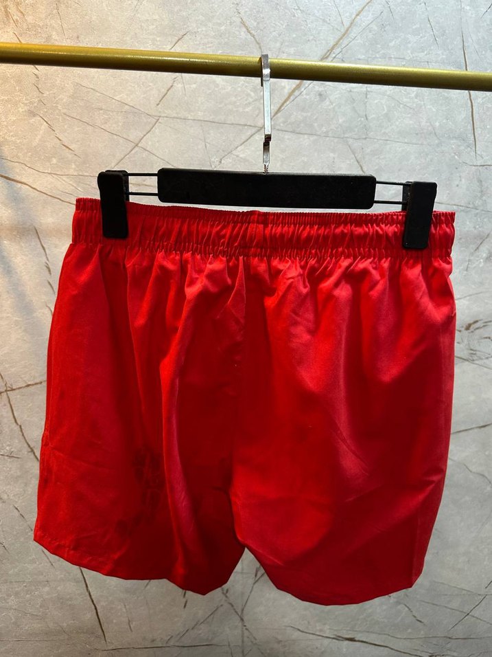 Kırmızı Mini Erkek Şort - Bel Detaylı - Görsel 3