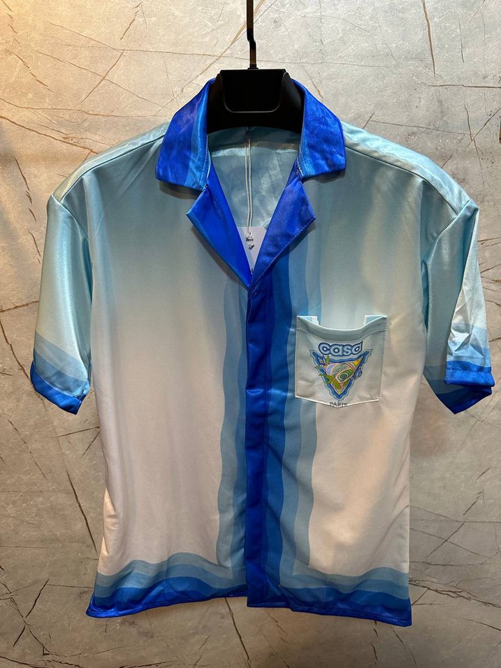 Mavi Bağlama Desenli Kısa Kollu Erkek Takımı - Görsel 2