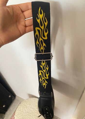 Sarı Yılan Desenli Deri Kadın Çapraz Çanta - Görsel 2