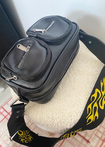 Sarı Yılan Desenli Deri Kadın Çapraz Çanta - Görsel 3