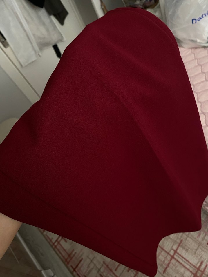 Bordo Midi Kadın Kumaş Pantolon - Görsel 2