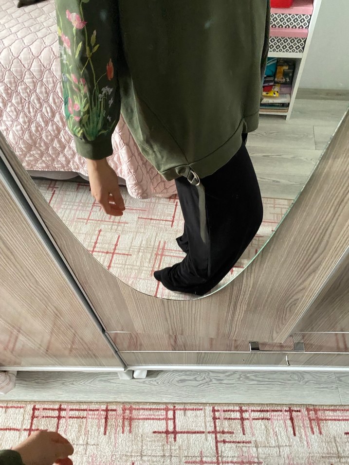 Yeşil Nakışlı Kadın Sweatshirt - Görsel 2