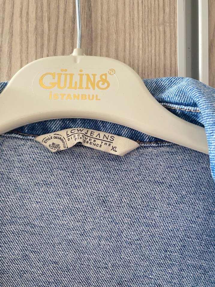 Düğmeli Gri Mavi Kadın Denim Ceket - Görsel 3