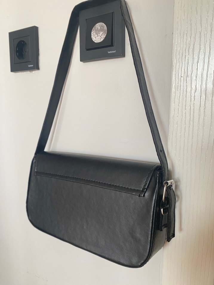 Siyah Deri Minimalist Kadın Çanta - Görsel 2