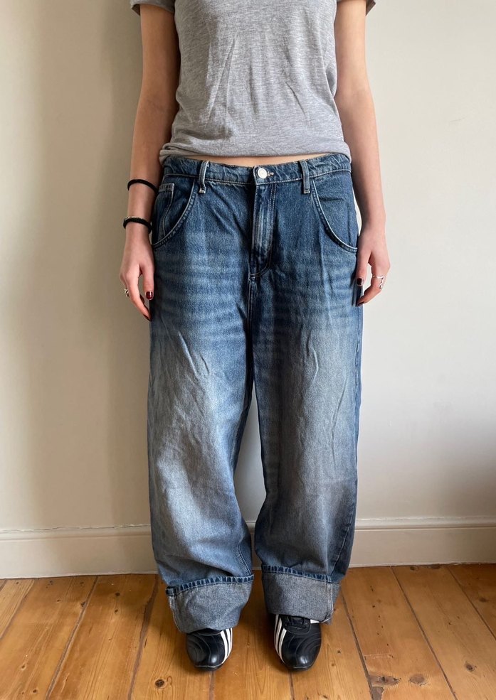 only baggy cut yk2 jean - Görsel 3