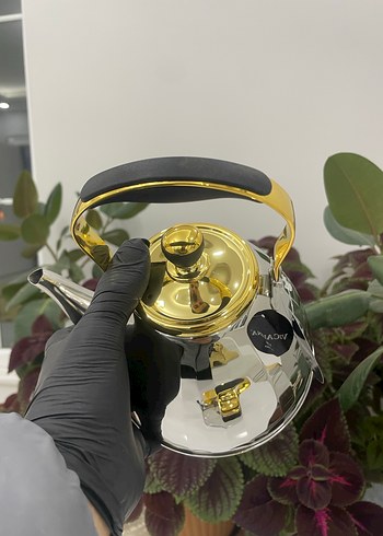 Gri ve Altın Renkli Çaydanlık Seti - Görsel 3