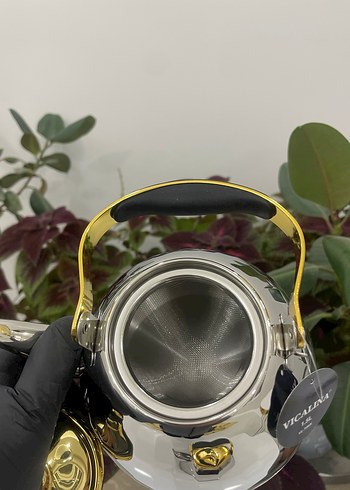 Gri ve Altın Renkli Çaydanlık Seti - Görsel 4