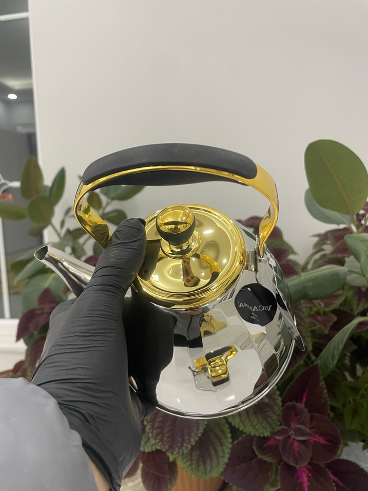 Gri ve Altın Renkli Çaydanlık Seti - Görsel 3