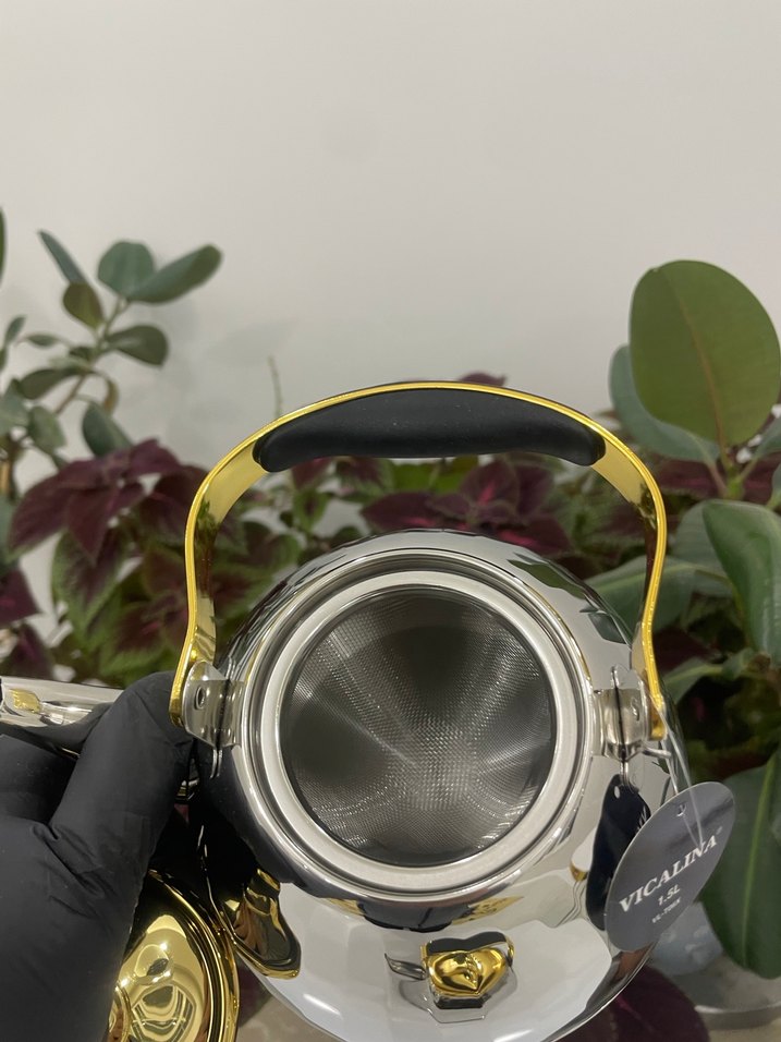 Gri ve Altın Renkli Çaydanlık Seti - Görsel 4