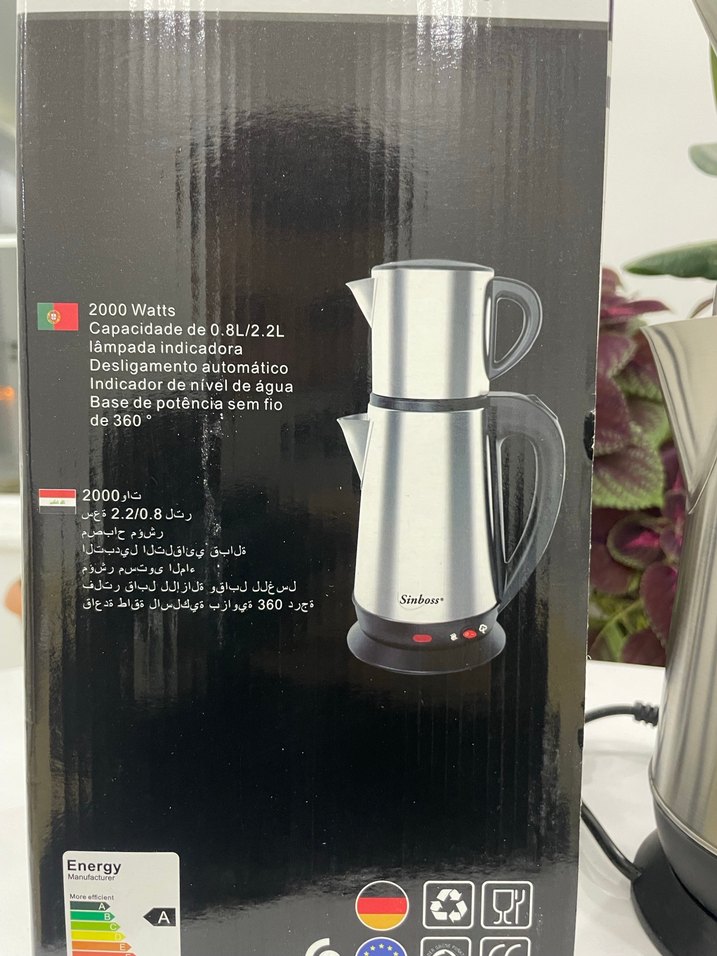 Sinboss Çift Demlikli Çay Makinesi Beyaz-Gri - Görsel 4