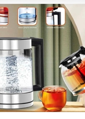 Gri Mavi Çay Makinesi 2L Kapasiteli - Görsel 2